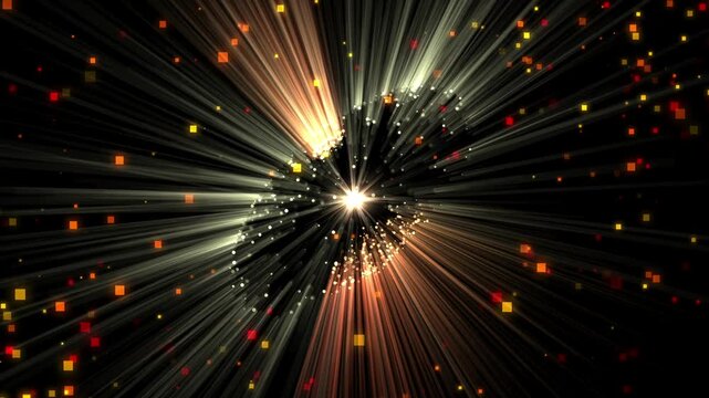 Modern representation of a quantum energy effect rotating on its axis, with geometric elements spinning around it, ideal for technology websites or cybersecurity concepts.