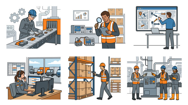 vector customer journey user experience process flow illustration set