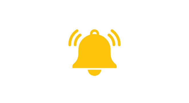 Notification bell icon alert symbol.