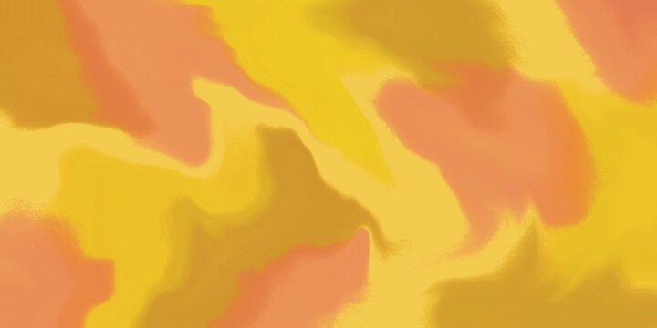 Fond abstrait organique aux tons chauds jaune safran, ocre et terre cuite avec texture de peinture