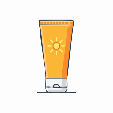 Sunscreen tube with sun icon
