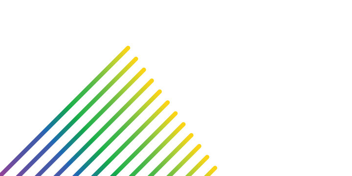 Abstract colorful parallel lines with rounded ends. vibrant spectral gradient pattern. template for design of card, banner, invitation, poster.