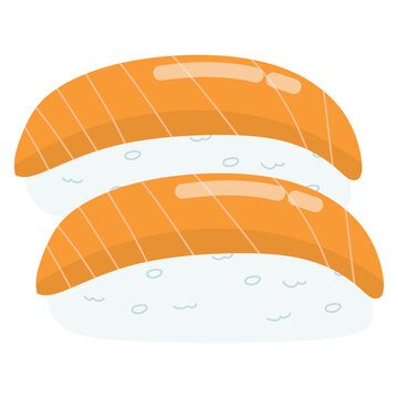 Salmon nigiri sushi vector illustration
