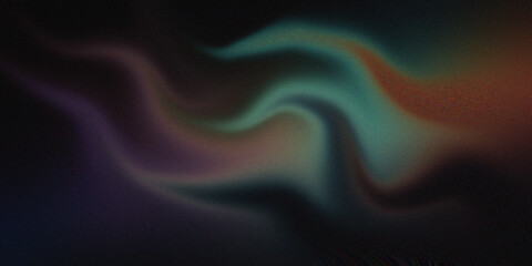 Abstract dark background with colorful swirling light trails, creating a dreamy and ethereal gradient texture. © md