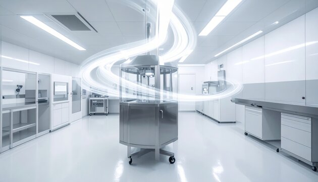 Laminar Flow Hood with Visible Air Current in a Cleanroom