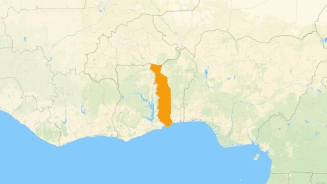 stylized map of Togo