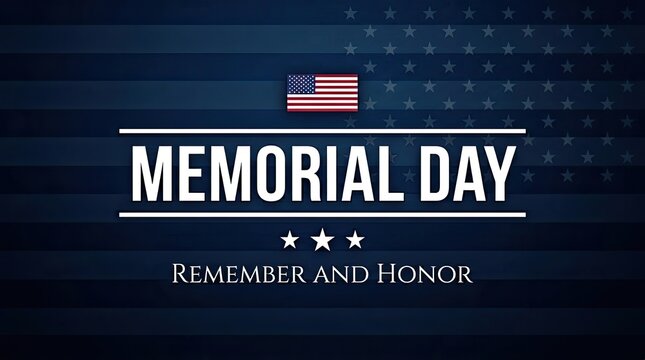 Memorial day patriotic background with american flag and stars honoring fallen heroes
