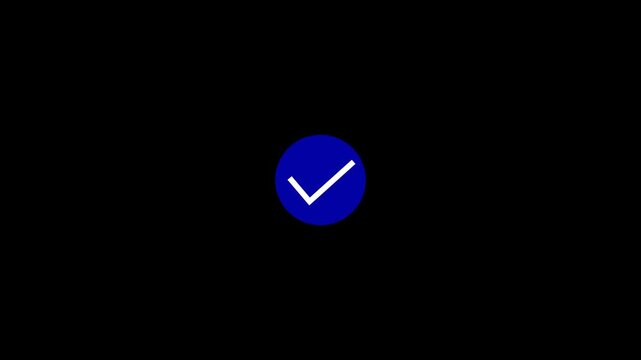 Check mark icon. Animation in motion graphics of a check mark confirmation