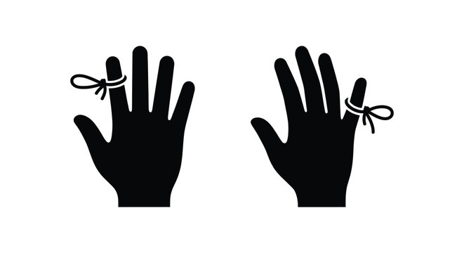 Two hands making a string game gesture in black silhouette