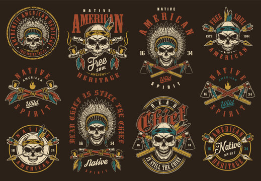 Native American skull designs