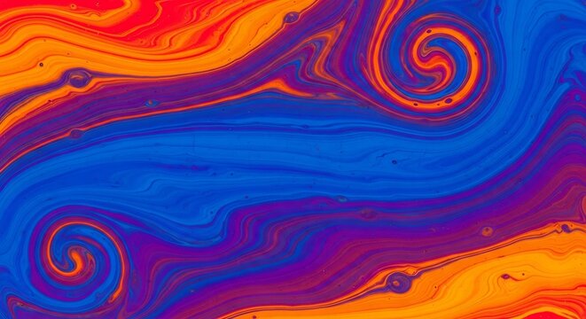 Colorful Abstract Swirls of Paint: A Mesmerizing Fluid Art Creation.