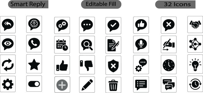 Smart Reply Fill Icon sheet 2026