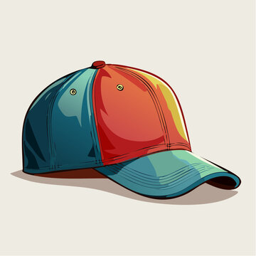 Colorful Baseball Cap Illustration