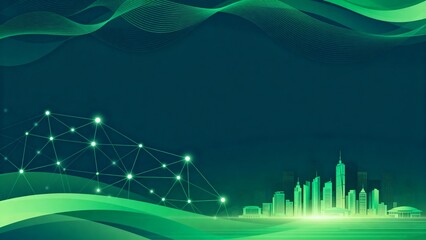 Obraz premium Abstract cityscape with network connections