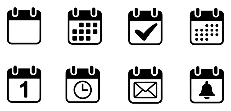 calendar planner reminder icon set