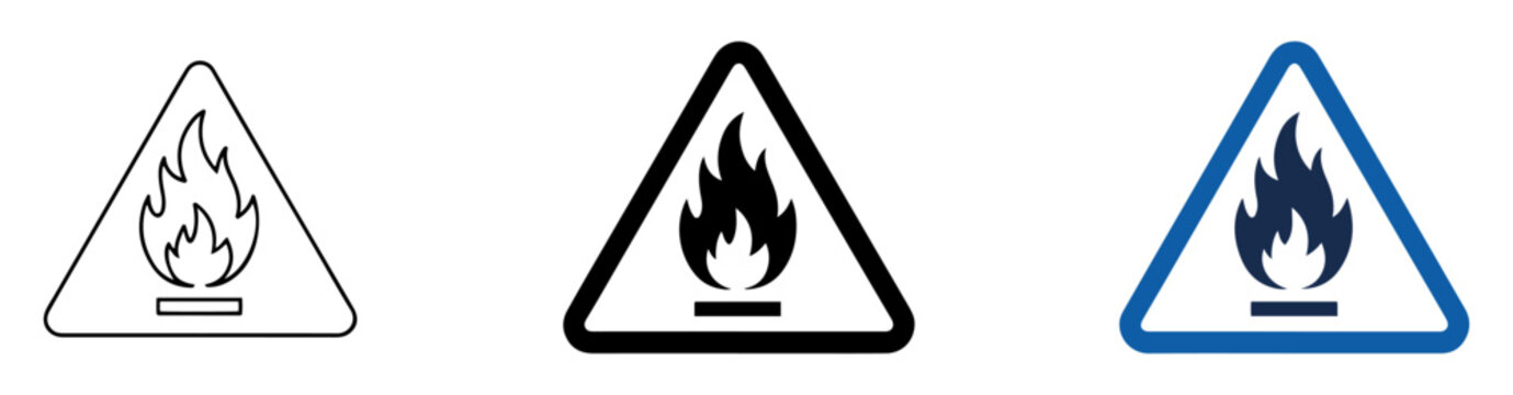 flammable warning triangle safety icon