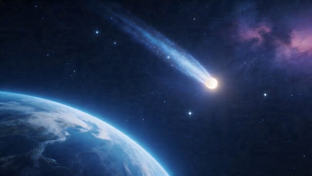 Space comet near Earth