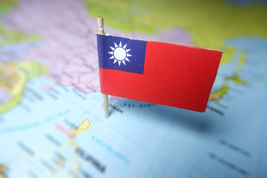 Taiwan Flag Pin on Map as a Travel Concept for Exploring the Rich Culture and Breathtaking Scenery of Taiwan