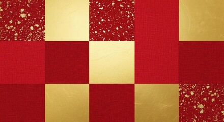 Fototapeta premium Abstract red and gold mosaic pattern suitable for background design