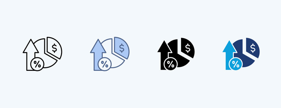 Margin Growth Multiple Icon Illustration Vector