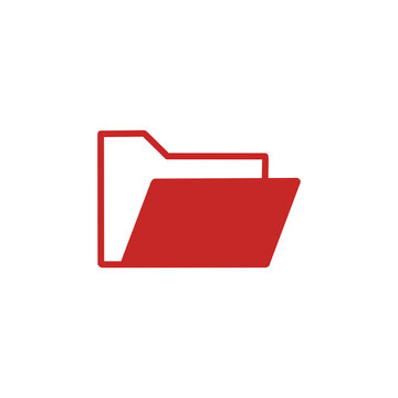Red Folder Icon for Document Storage and Organization