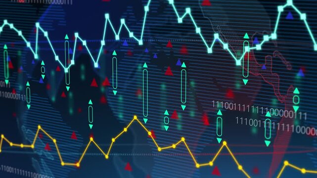 Global index diagram financial economic, stock market information line and chart, statistic display cyberspace analysis investment concept