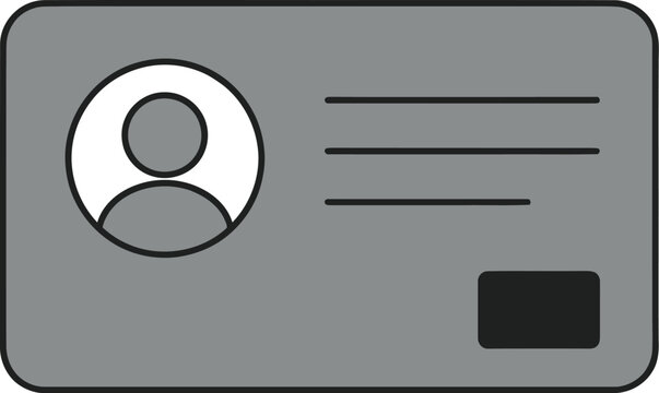 Simple ID card icon for user identification and authentication purposes