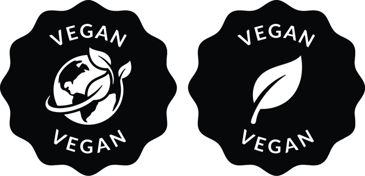 Vegan certification labels for food product packaging and marketing materials