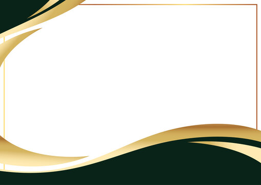 premium green and Gold wave Certificate Template with golden border