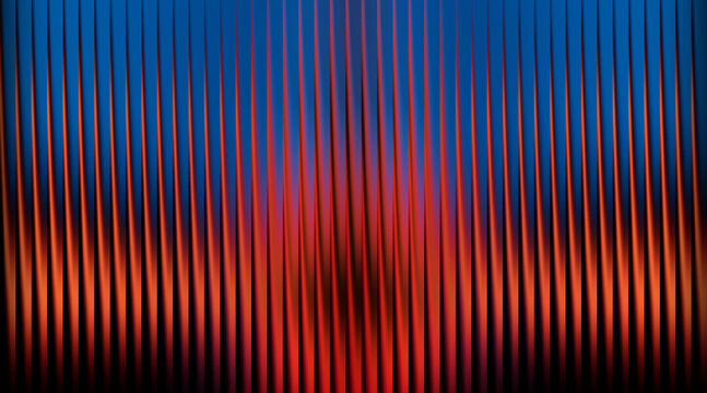Vertical parallel lines with gradient transition from deep blue to vibrant red orange