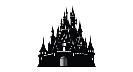 Castle silhouette black and white isolated design silhouette © design creation
