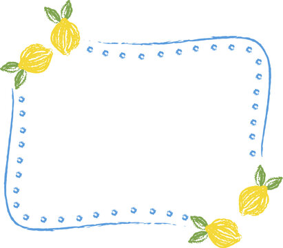 Lemon Frame With Dotted Border Crayon