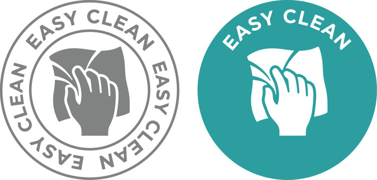 Easy clean icons for product labels and marketing materials design