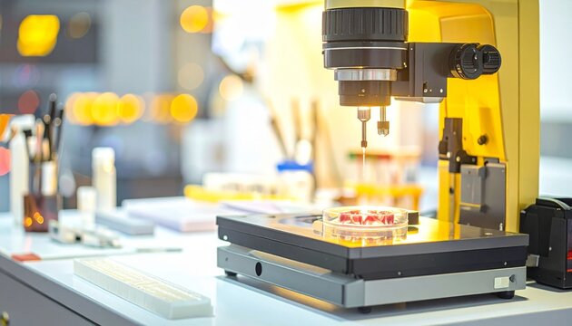 Precision Microtome Slicing Tissue Samples for Microscopy