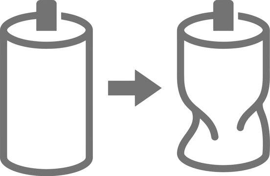Battery icon set showing depletion process for infographic use