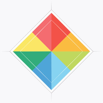 Colorful Diamond Shape with Geometric Divisions
