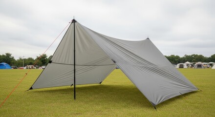 Fototapeta premium Nylon Tent Provides Durable Rain Protection in Outdoor Setting