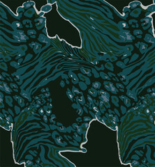 Leopard print. Vector seamless pattern. Animal skin background with black and brown spots on beige backdrop. Abstract exotic safari texture. Jaguar, leo, puma cheetah fur pattern. Repeat design © DESIGN CENTER