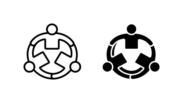 Teamwork Icon Set, Collaboration Circle, Community Group, Unity Symbol, Business People Connection