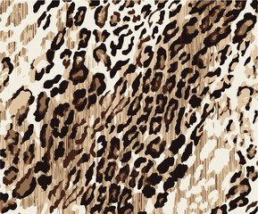 Leopard print. Vector seamless pattern. Animal skin background with black and brown spots on beige backdrop. Abstract exotic safari texture. Jaguar, leo, puma cheetah fur pattern. Repeat design © DESIGN CENTER