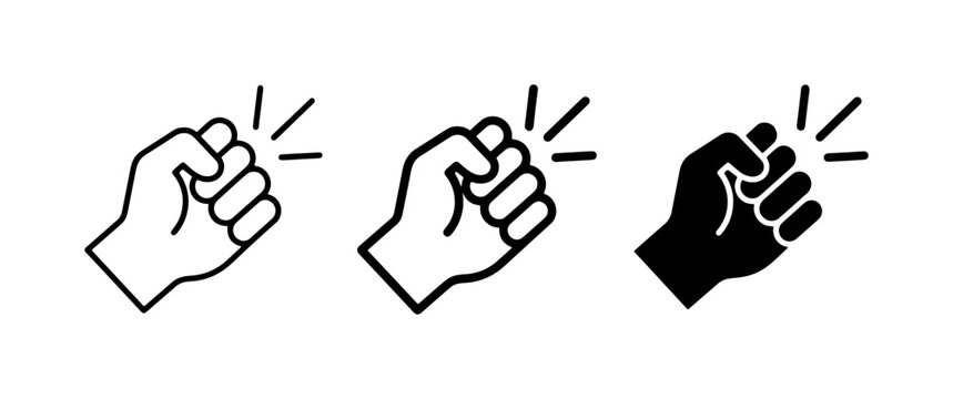 Knocking Hand Icons, Door Knocking Vector Graphics, Fist Knock Symbol