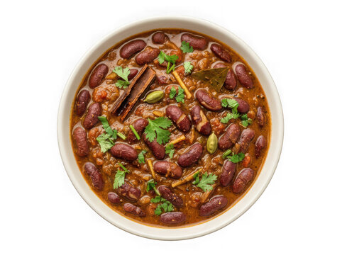 Traditional Indian Rajma Masala bowl isolated 