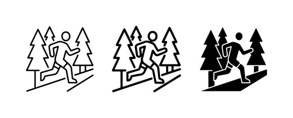 Trail Running Icons, Forest Runner Vector Art, Outdoor Sport Graphics © Tanveer