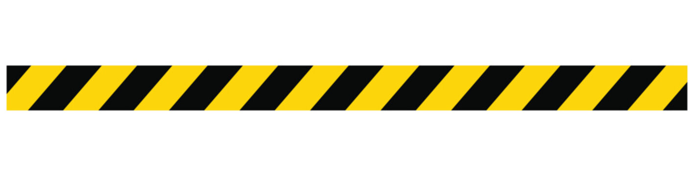 Yellow black diagonal stripes line Warning tape. barrier tape pattern for safety caution border. hazard danger construction or industrial zone