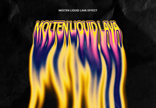 Molten Liquid Lava Effect - Psychedelic Typography for Logo, Poster & Branding (PSD)