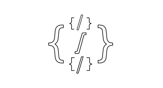 Programming code icon, simple style