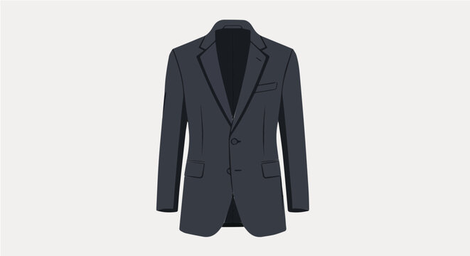 Dark grey classic mens suit jacket illustration
