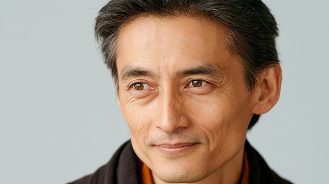 Portrait of a Thoughtful Man with a Gentle Smile