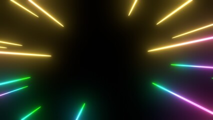 Abstract neon speed lines background with copy space for sci-fi and racing game promo video © MikanStock