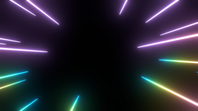 Abstract neon speed lines background with copy space for cyberpunk and music event promo video